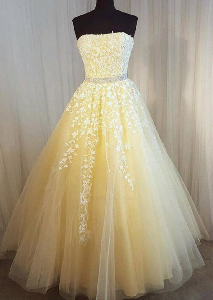 Women Lace Prom Dresses Long Appliques Evening Party Dress YPD144