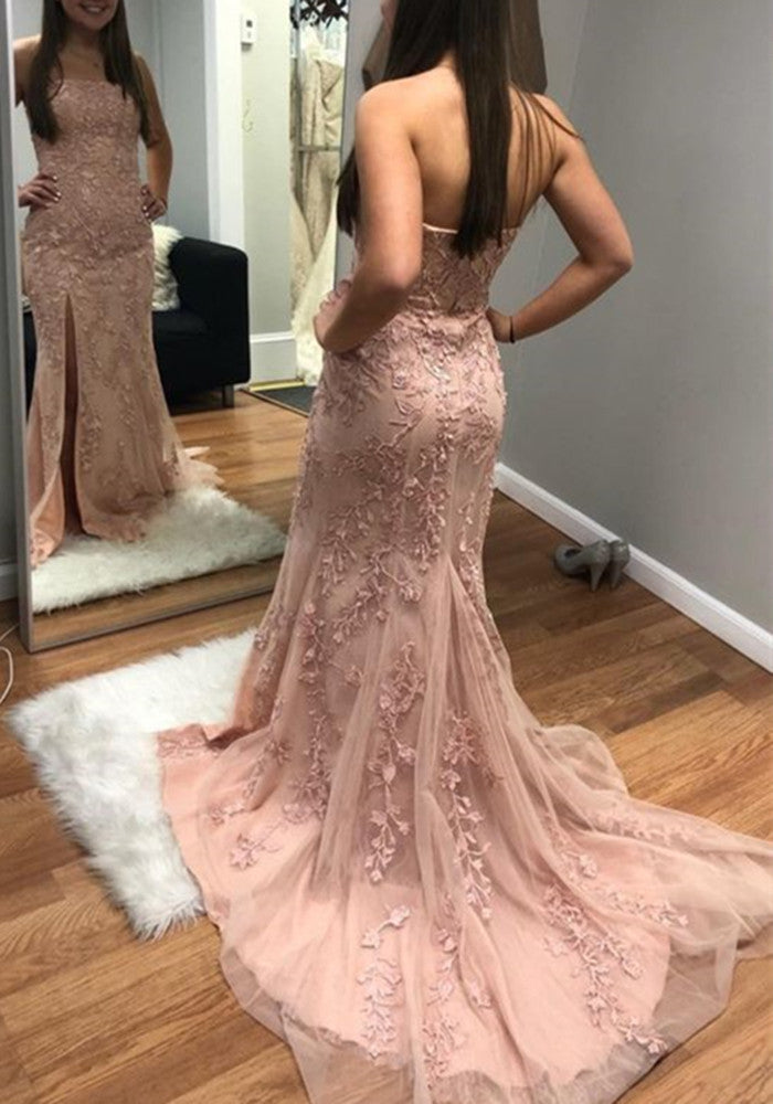Women Lace Prom Dresses Long Appliques Evening Party Dress YPD147
