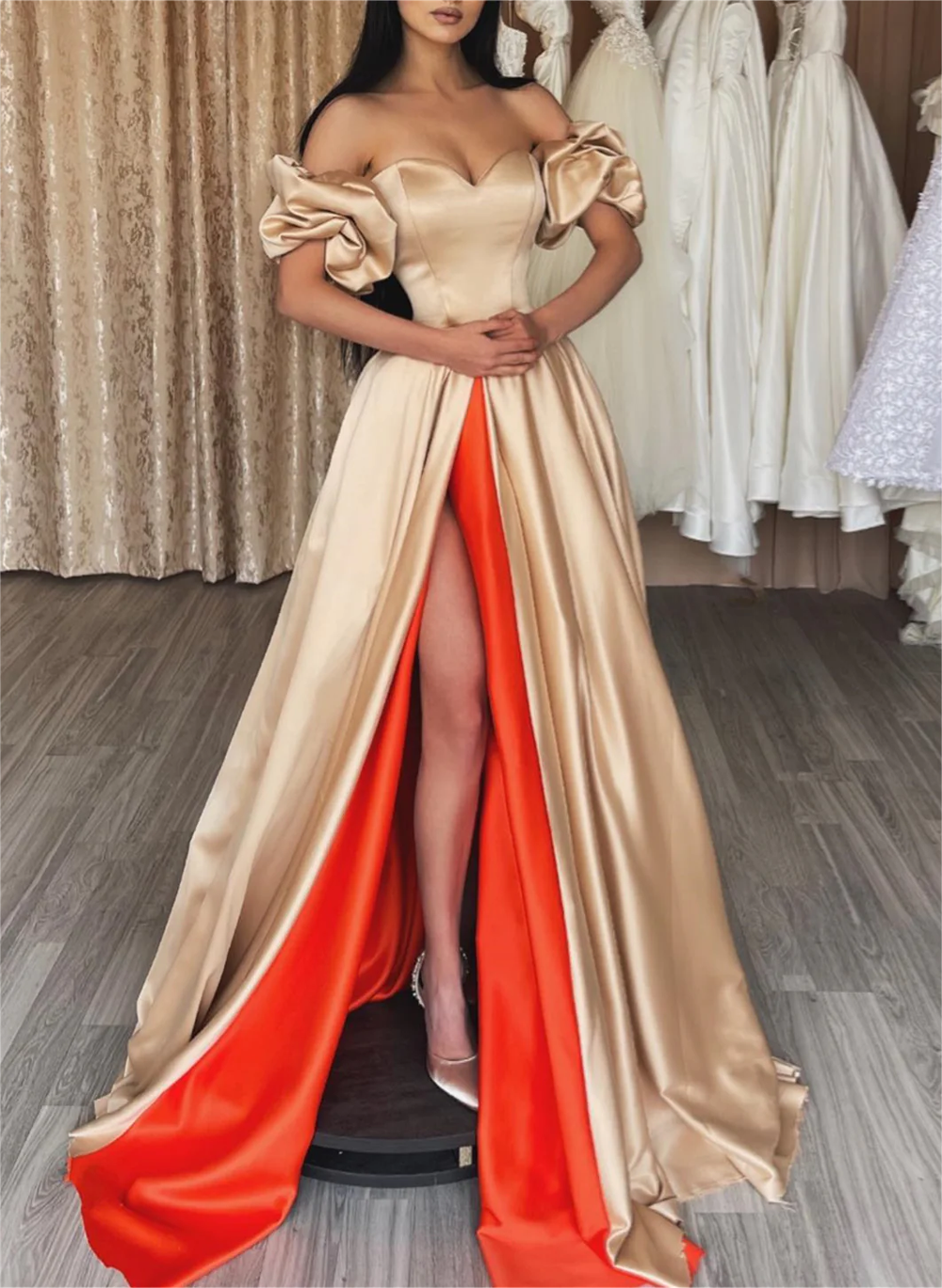 Women Sweetheart Prom Dresses Long Side Slit Evening Gowns Simple Formal Party Dress YPD723