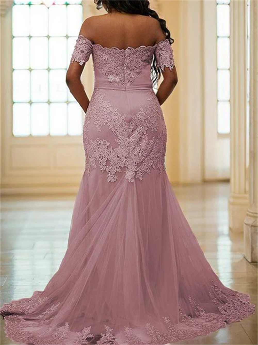 Women Tulle Lace Prom Dresses Long Side Slit Evening Gowns Sweetheart Formal Party Dress YPD727