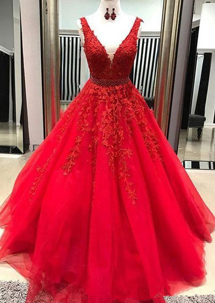 Women Lace Prom Dresses Long Appliques Evening Party Dress YPD150