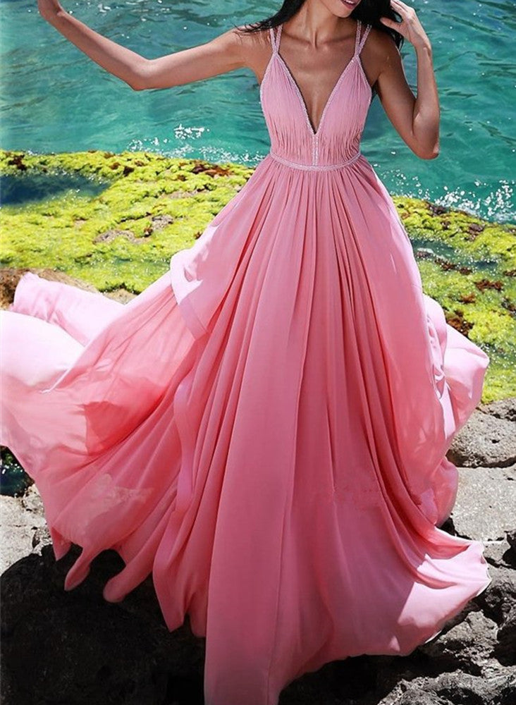 Women Beads Prom Dresses Long Evening Gowns Formal Party Dress YPD284