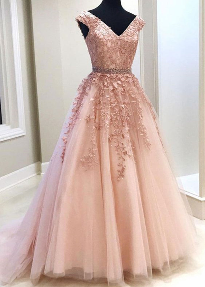 Women Lace Prom Dresses Long Appliques Evening Party Dress YPD155