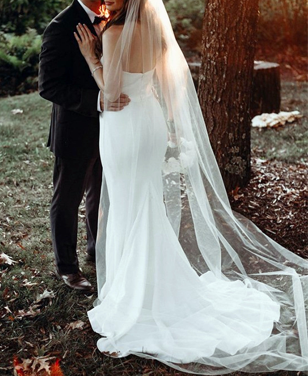 Women Sheath Satin Wedding Dresses Long Sweetheart Bridal Gowns YWD169
