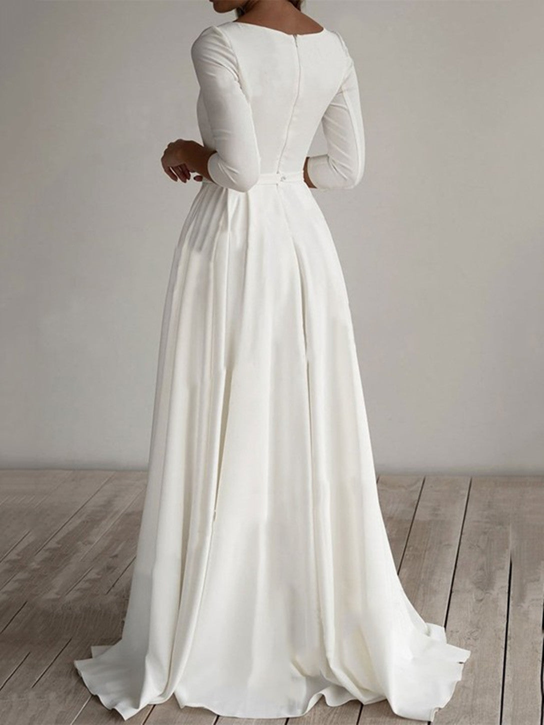 Women A-Line Wedding Dresses Long Sleeves Bridal Gowns YWD125
