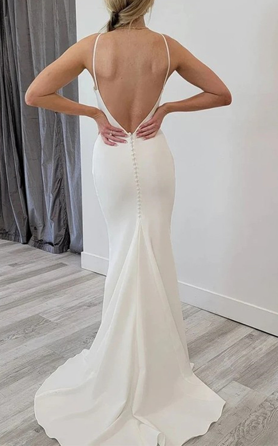 Women Sheath Wedding Dresses Long Sleeveless Bridal Gowns YWD128