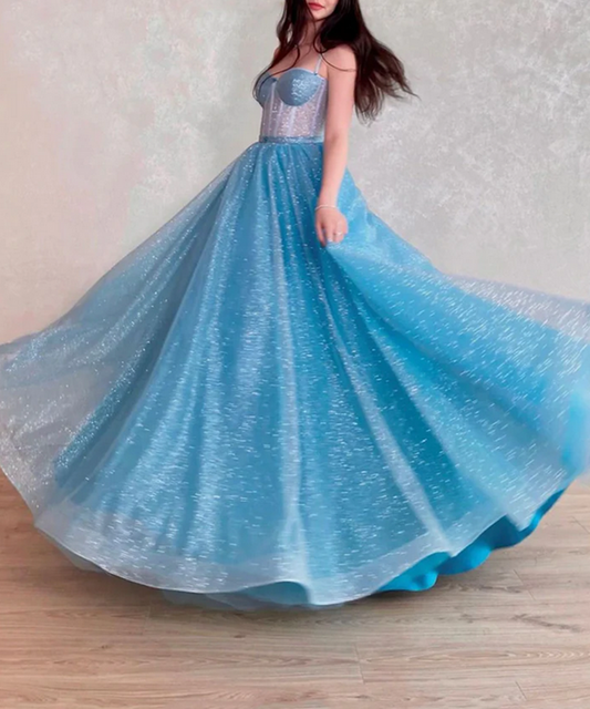 Women Sweetheart Prom Dresses Long Tulle Evening Party Dress YPD051