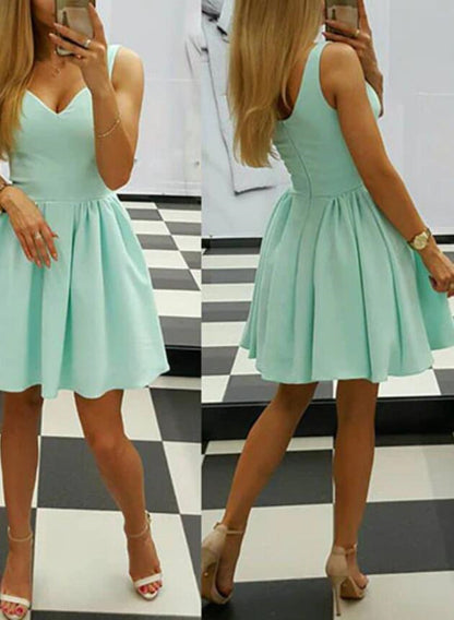 Women V-Neck Prom Dresses Short Cocktail Gowns Girls Homecoming Dresses Short Graduation Dress YHD226