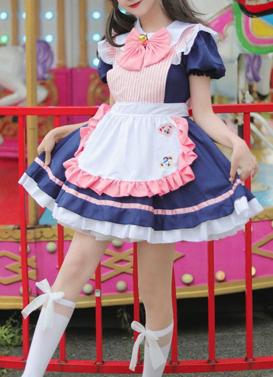 Anime Maid Cosplay Costume Dress for School Girls Halloween Maid Outfits Cute Lolita Dress YCC091