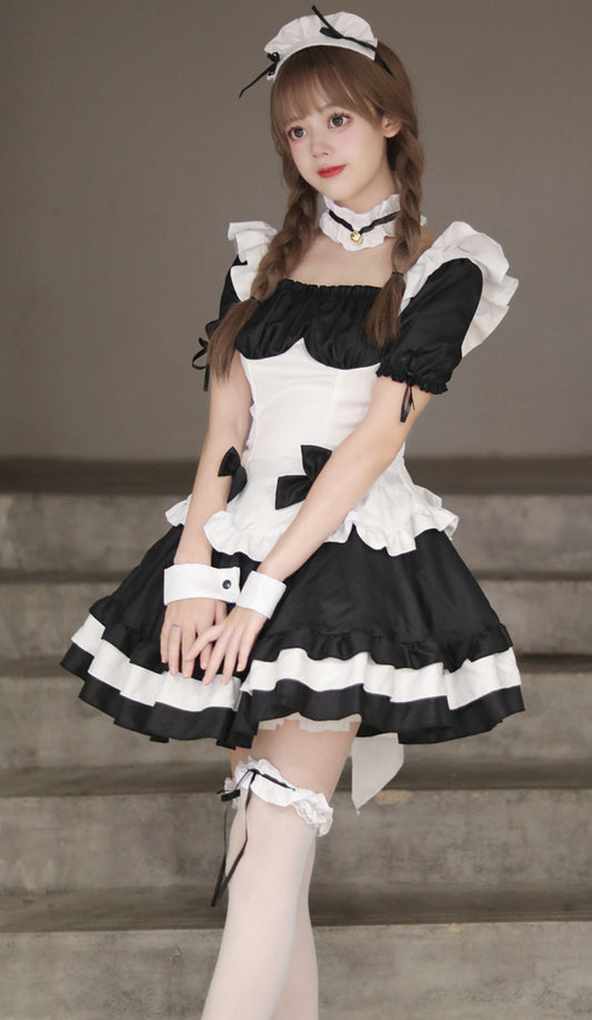 Anime Maid Cosplay Costume Dress for School Girls Maid Outfits Cute Lolita Dress YCC003