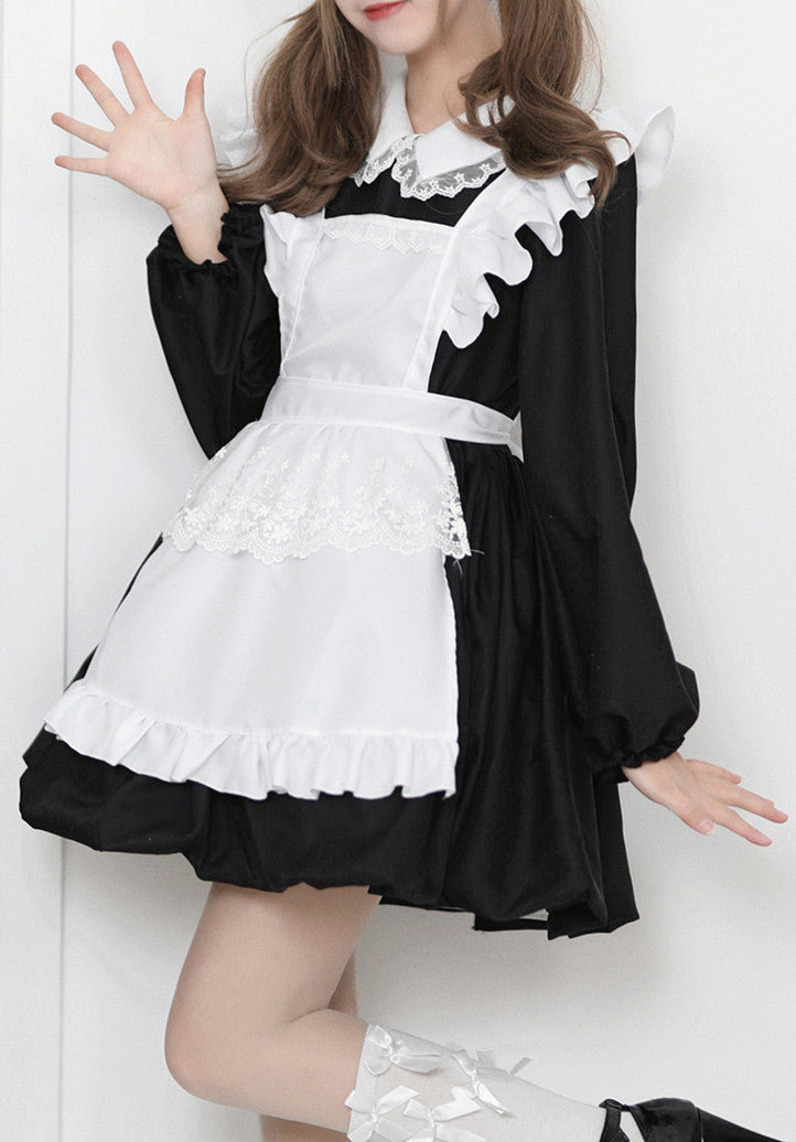 Anime Maid Cosplay Costume Dress for School Girls Halloween Maid Outfits Cute Lolita Dress YCC113