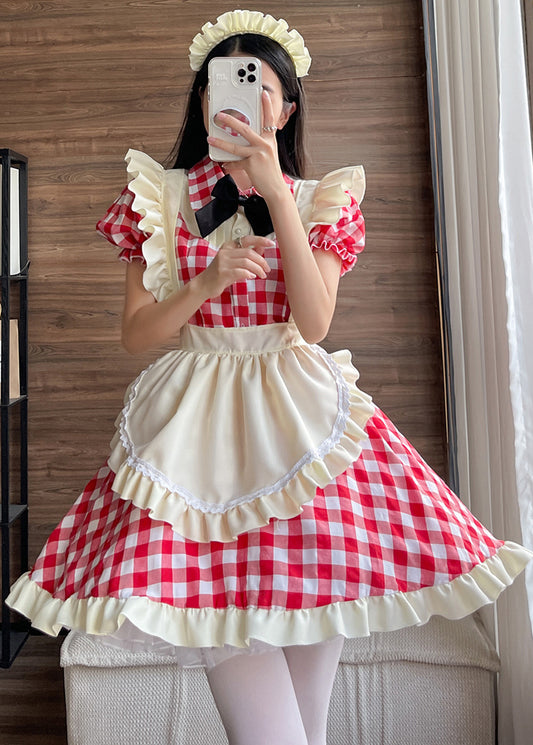 Anime Maid Cosplay Costume Dress for School Girls Halloween Maid Outfits Cute Lolita Dress YCC033