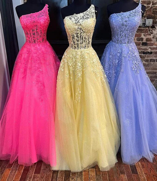 Women Lace Prom Dresses Long Appliques Evening Gowns Formal Party Dress YPD377