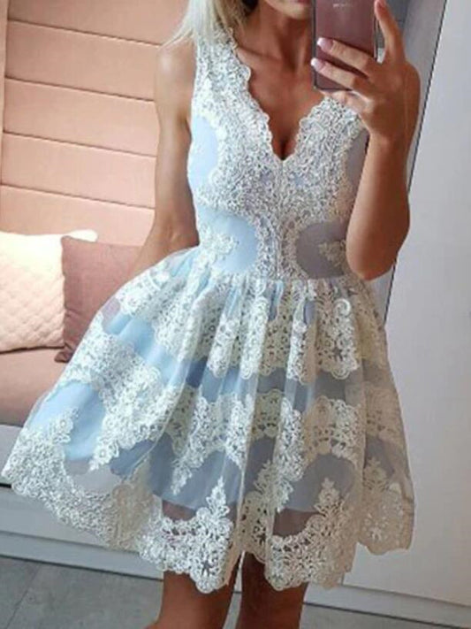 Women Appliques Prom Dresses Short Cocktail Gowns Girls Homecoming Dresses Short Graduation Dress YHD222