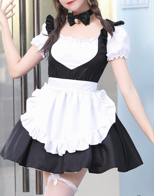 Anime Maid Cosplay Costume Dress for School Girls Halloween Maid Outfits Cute Lolita Dress YCC028