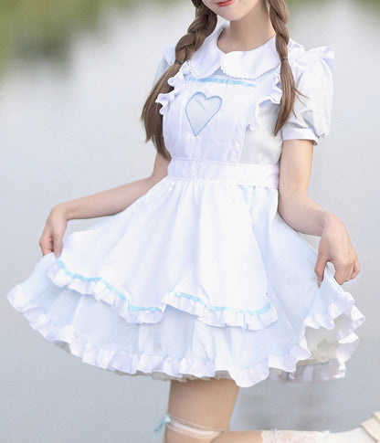 Anime Maid Cosplay Costume Dress for School Girls Halloween Maid Outfits Cute Lolita Dress YCC096