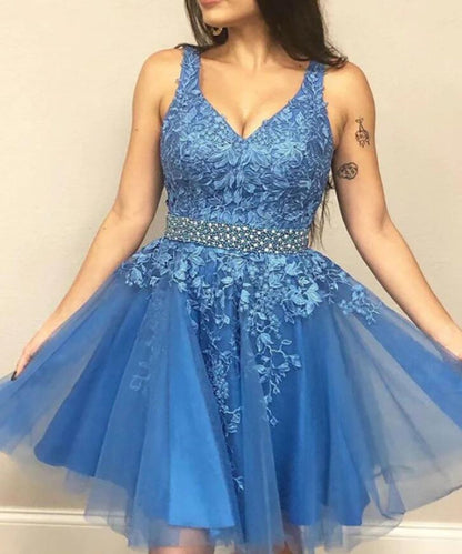 Women Lace Prom Dresses Short Cocktail Gowns Girls Appliques Homecoming Dresses Short Graduation Dress YHD272