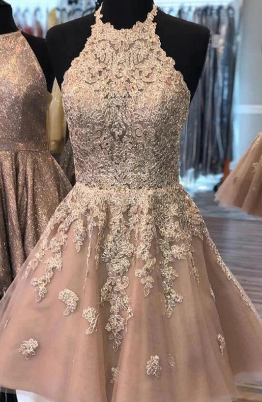 Women Lace Prom Dresses Short Cocktail Gowns Girls Appliques Homecoming Dresses Short Graduation Dress YHD271