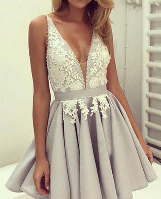 Women Appliques Prom Dresses Short Cocktail Gowns Girls Homecoming Dresses Short Graduation Dress YHD223