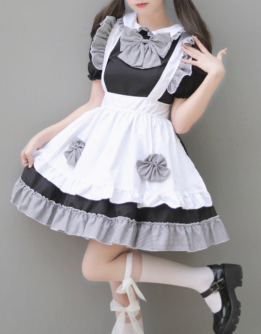 Anime Maid Cosplay Costume Dress for School Girls Halloween Maid Outfits Cute Lolita Dress YCC105