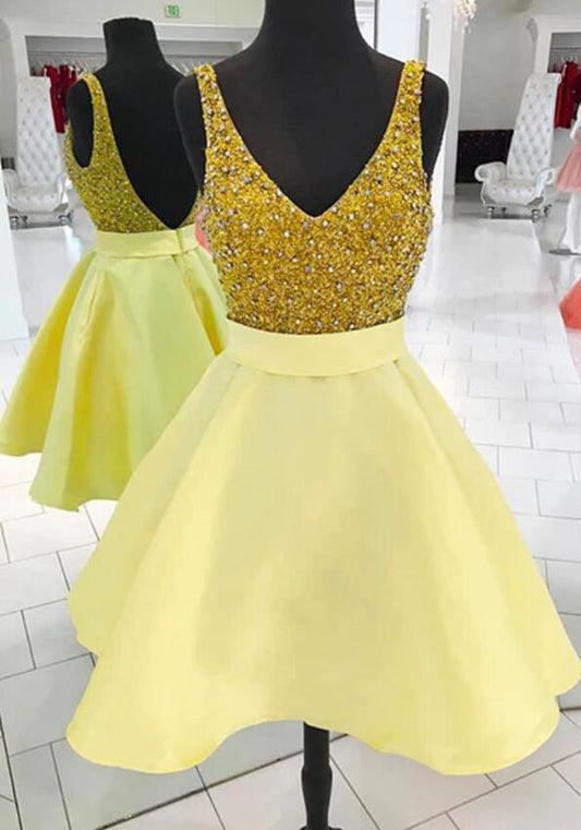 Women Beads Prom Dresses Short Cocktail Gowns Girls Homecoming Dresses Short Graduation Dress YHD218