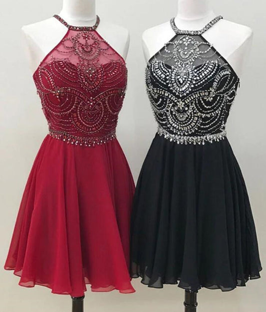 Women Beads Prom Dresses Short Cocktail Gowns Girls Homecoming Dresses Short Graduation Dress YHD216