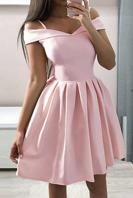 Women Satin Prom Dresses Short Cocktail Gowns Girls Homecoming Dresses Short Graduation Dress YHD186