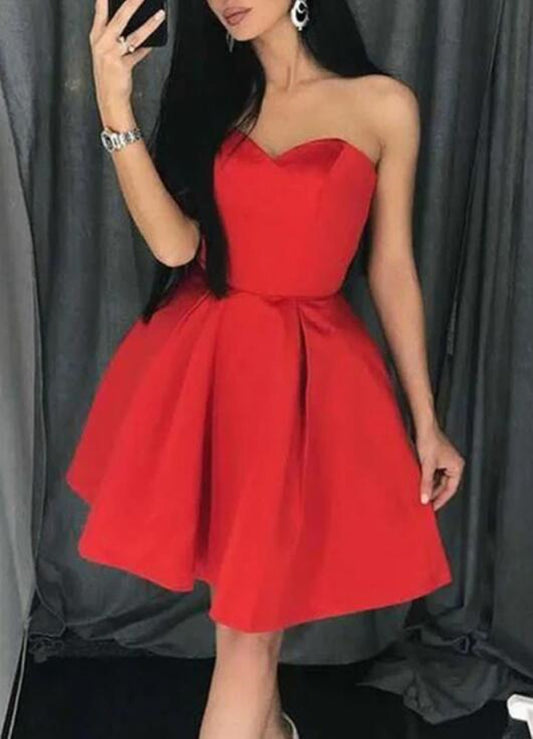 Women Satin Prom Dresses Short Cocktail Gowns Girls Homecoming Dresses Short Graduation Dress YHD194