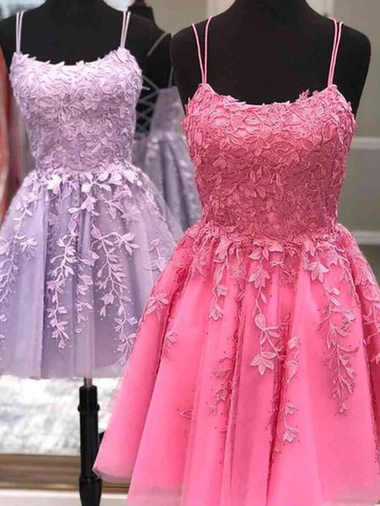 Women Lace Prom Dresses Short Cocktail Gowns Girls Appliques Homecoming Dresses Short Graduation Dress YHD261