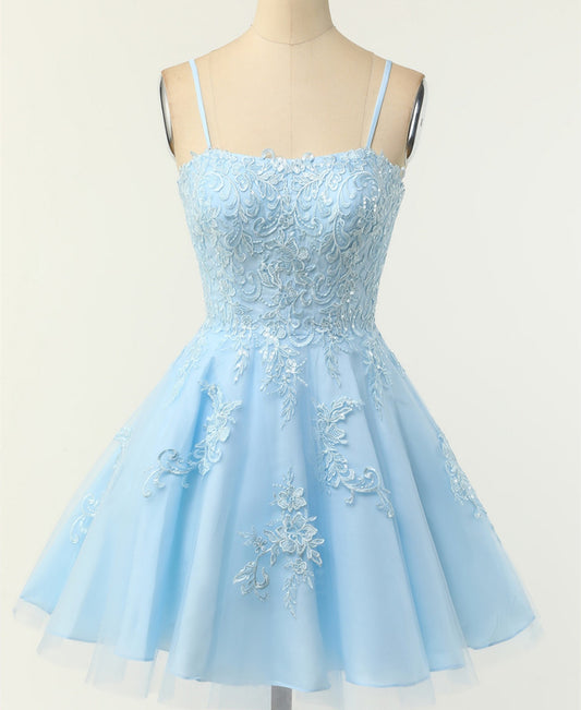 Women Lace Prom Dresses Short Cocktail Gowns Girls Appliques Homecoming Dresses Short Graduation Dress YHD290
