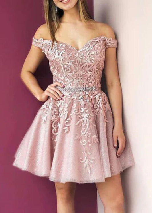 Women Appliques Prom Dresses Short Cocktail Gowns Girls Homecoming Dresses Short Graduation Dress YHD175