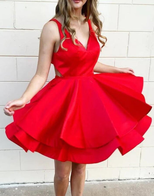 Women Satin Prom Dresses Short Cocktail Gowns Girls Homecoming Dresses Short Graduation Dress YHD275