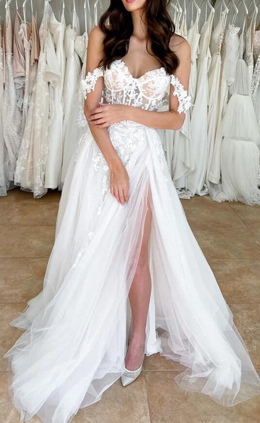 Women Lace Prom Dresses Long Appliques Evening Gowns Formal Party Dress YPD374
