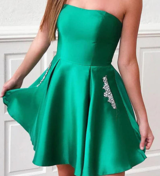 Women Satin Prom Dresses Short Cocktail Gowns Girls Homecoming Dresses Short Graduation Dress YHD152