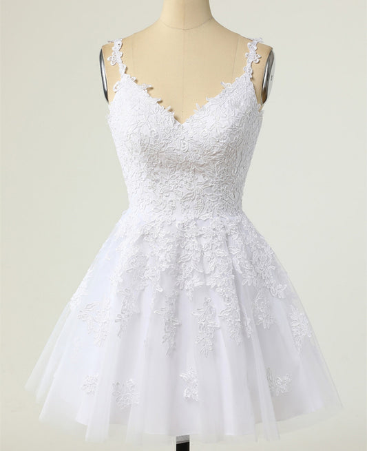 Women Lace Prom Dresses Short Cocktail Gowns Girls Appliques Homecoming Dresses Short Graduation Dress YHD286