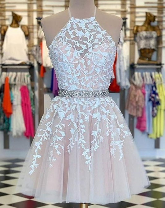 Women Lace Prom Dresses Short Cocktail Gowns Girls Appliques Homecoming Dresses Short Graduation Dress YHD017