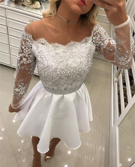 Women Lace Prom Dresses Short Cocktail Gowns Girls Appliques Homecoming Dresses Short Graduation Dress YHD018