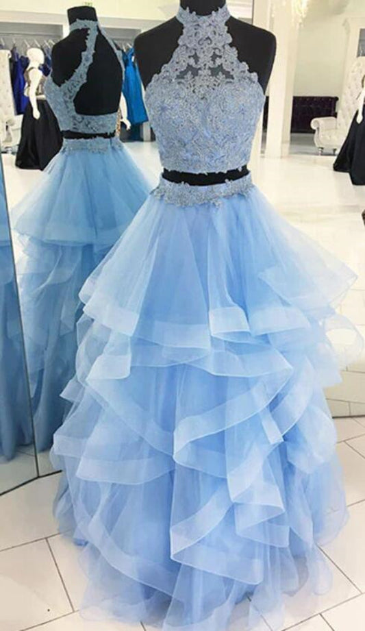 Women Lace Prom Dresses Long Appliques Evening Gowns Formal Party Dress YPD324