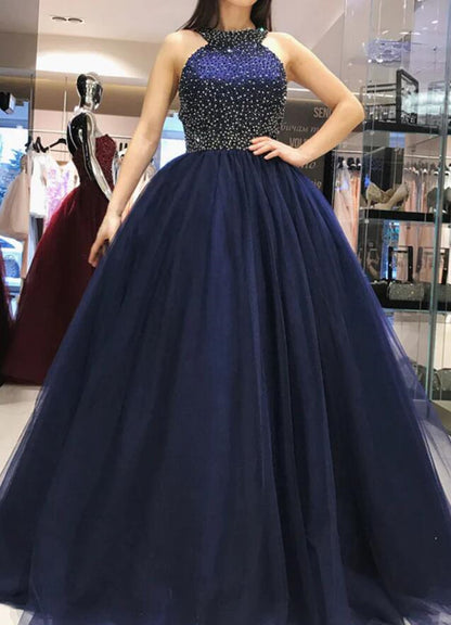 Women Beads Prom Dresses Long Halter Evening Gowns Formal Party Dress YPD321