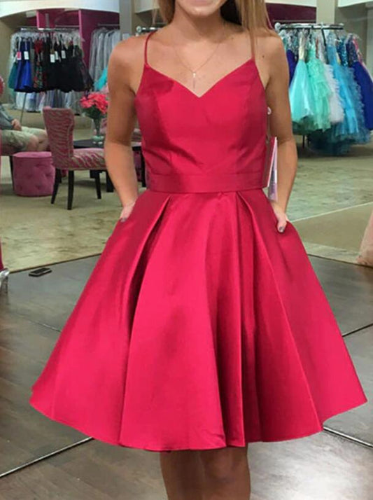 Women Satin Prom Dresses Short Cocktail Gowns Girls Homecoming Dresses Short Graduation Dress YHD207