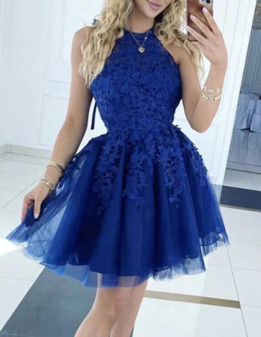 Women Lace Prom Dresses Short Cocktail Gowns Girls Appliques Homecoming Dresses Short Graduation Dress YHD254