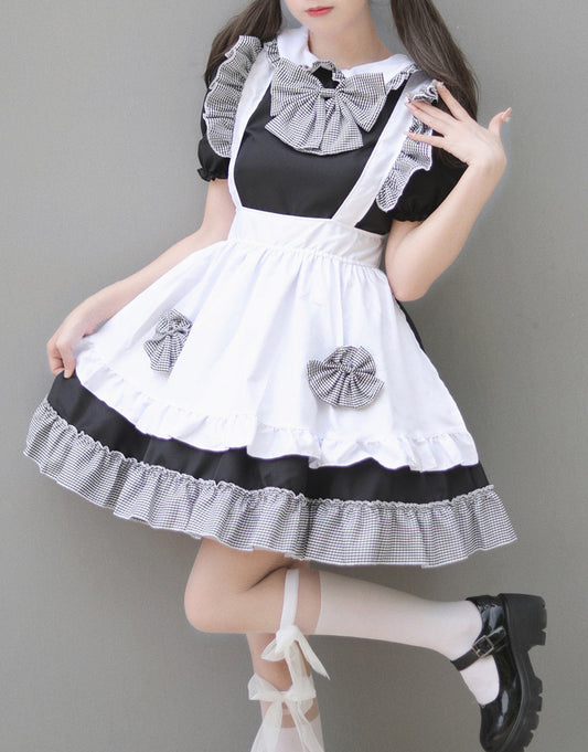 Anime Maid Cosplay Costume Dress for School Girls Halloween Maid Outfits Cute Lolita Dress YCC021