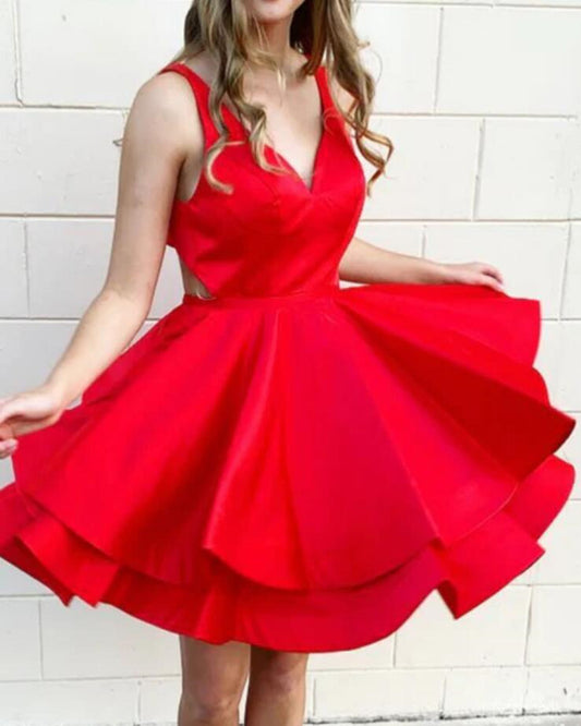 Women Satin Prom Dresses Short Cocktail Gowns Girls Homecoming Dresses Short Graduation Dress YHD179