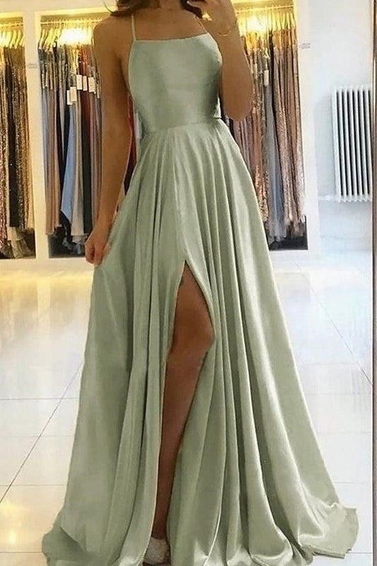 Women Side Slit Prom Dresses Simple Long Evening Gowns Formal Party Dress YPD331
