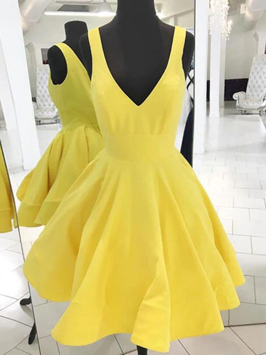 Women V-Neck Prom Dresses Short Cocktail Gowns Girls Homecoming Dresses Short Graduation Dress YHD221