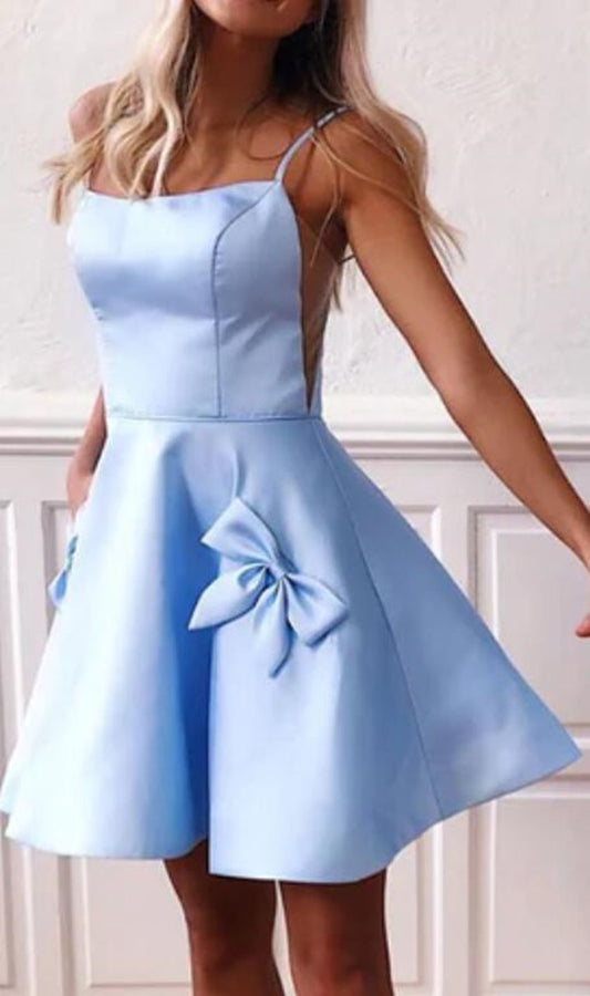 Women Satin Prom Dresses Short Cocktail Gowns Girls Homecoming Dresses Short Graduation Dress YHD184