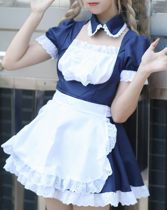 Anime Maid Cosplay Costume Dress for School Girls Halloween Maid Outfits Cute Lolita Dress YCC029