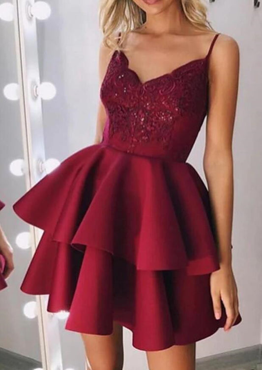 Women Lace Prom Dresses Short Cocktail Gowns Girls Appliques Homecoming Dresses Short Graduation Dress YHD264