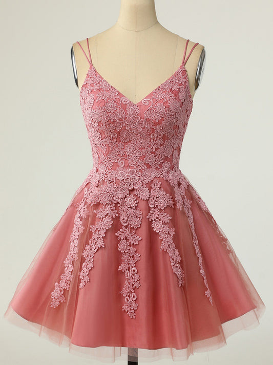 Women Lace Prom Dresses Short Cocktail Gowns Girls Appliques Homecoming Dresses Short Graduation Dress YHD284