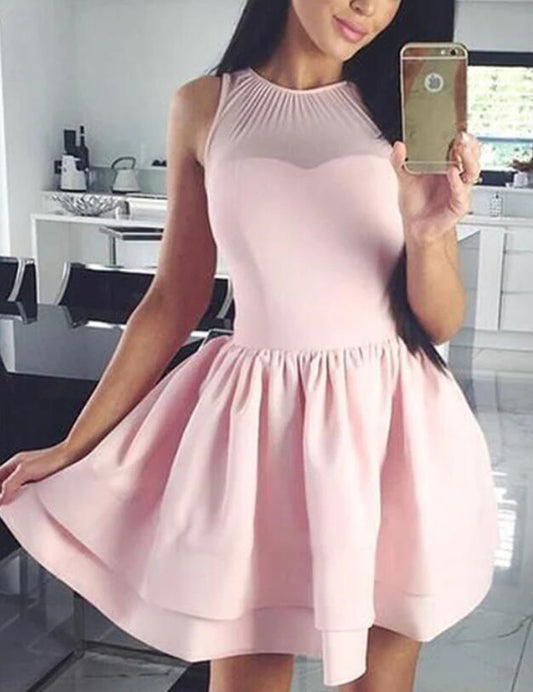 Women Pink Prom Dresses Short Cocktail Gowns Girls Homecoming Dresses Short Graduation Dress YHD193